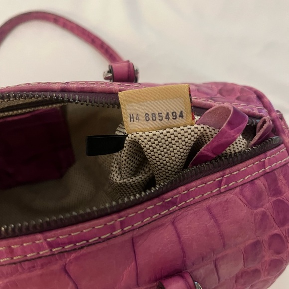 Dooney & Bourke Pink Bag with Crocodile Embossed Texture - Picture 10 of 11